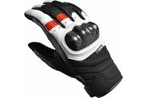 J.A.G. Premium Leather Motorcycle Motorbike Gloves with Knuckle Protection - Touchscreen Motorcycle Gloves for Men - Durable Powersports Gloves