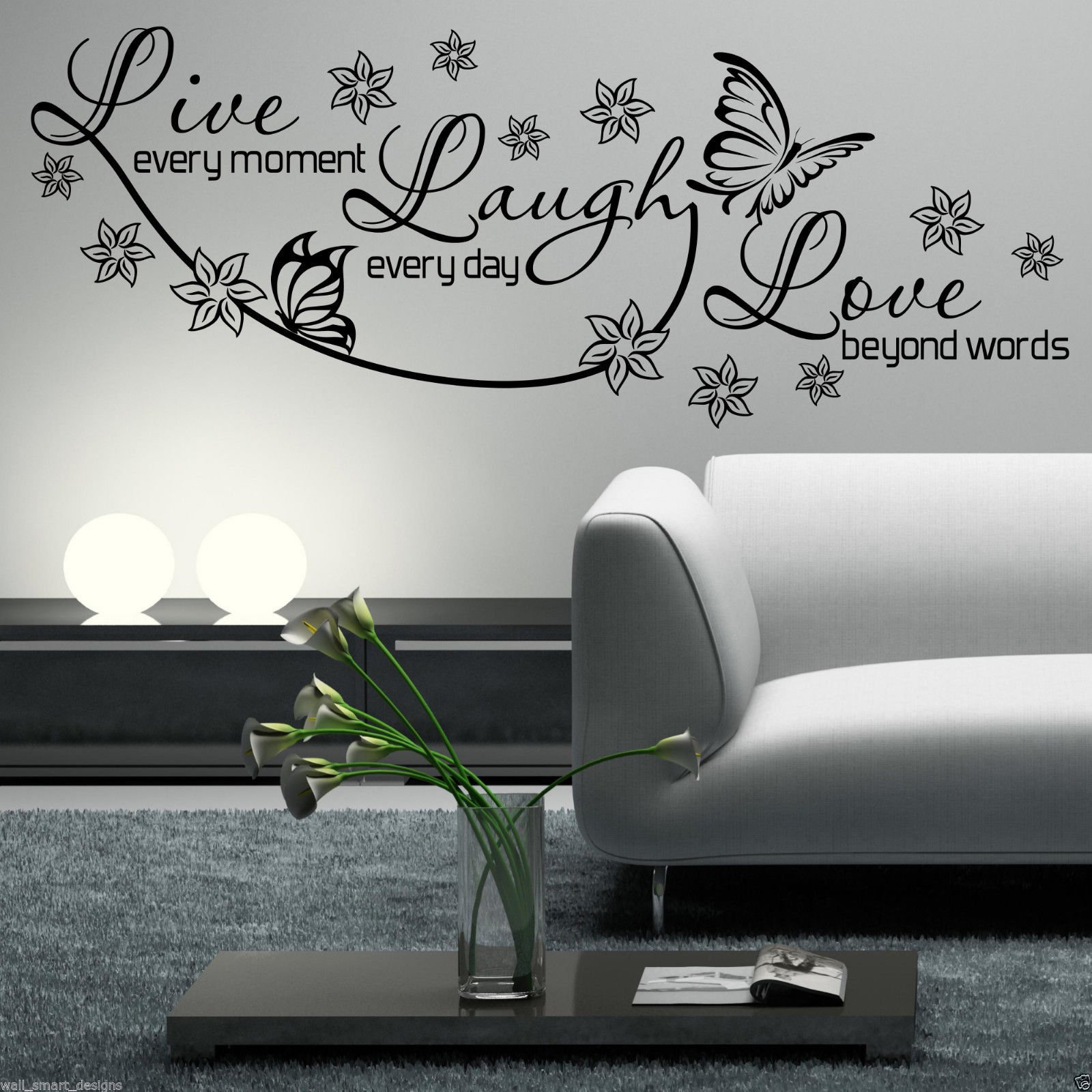 LIVE LAUGH LOVE Wall Art Sticker Lounge Room Quote Decal Mural Stencil Transfer WSD435
