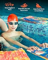 JIMJOOS Kids Swimming Cap Silicone 3–14 Years Anti-Slip Orange view 5