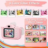 Diswoe Kids Camera 2 Inch 12MP 1080P Pink 32GB Card Available for Ages 3-12 view 4