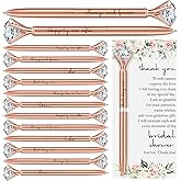 Sayglossy 30 Sets Bridal Shower Favors for Guests Wedding Rose Gold Pens Bridal Diamond Pens with Thank You Cards for Wedding Bridesmaid Women Girls Gift (Diamond)