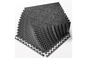 HAPBEAR Exercise Equipment Mats, Upgraded High Density Rubber Top & EVA Foam Interlocking Workout Mats, Heavy Fitness Mat for