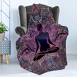 Ambesonne Psychedelic Throw Blanket, Colorful