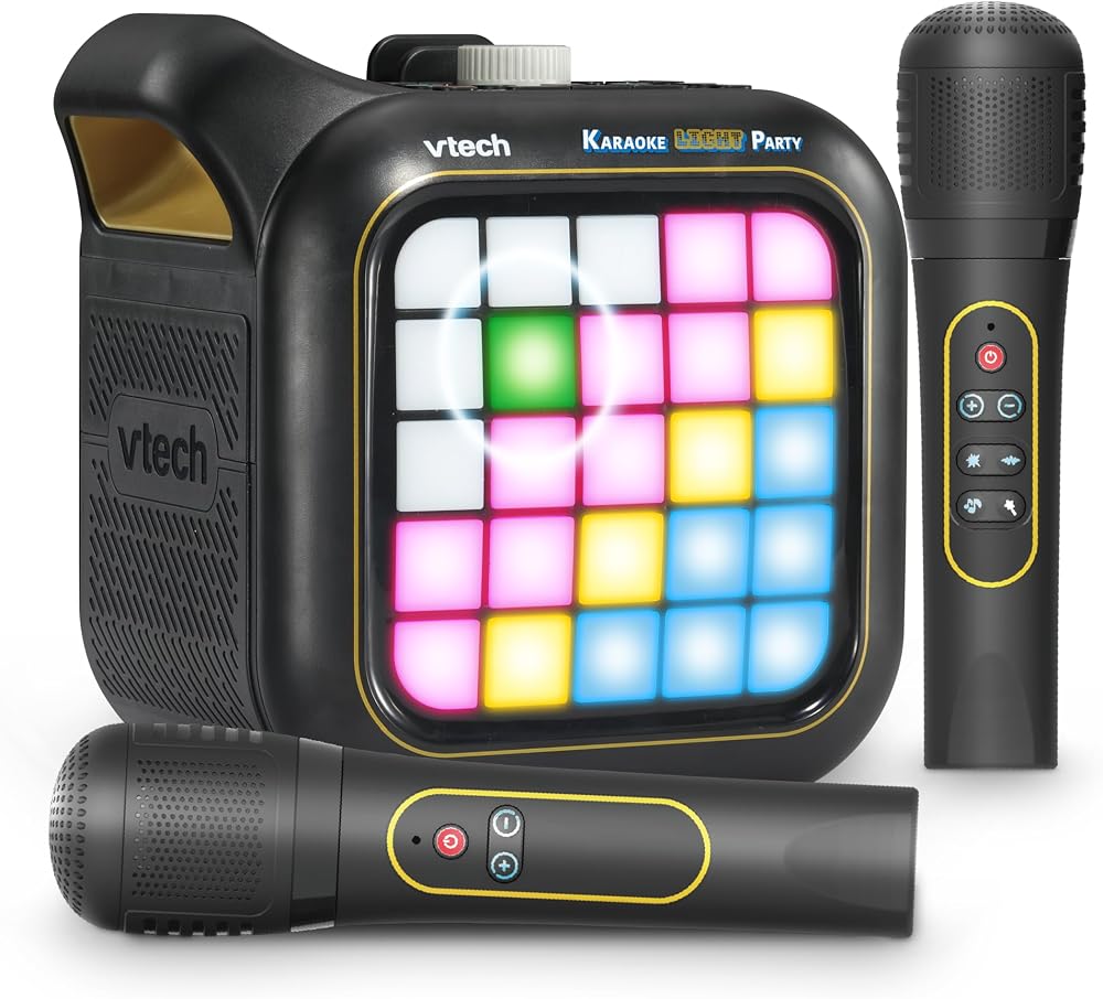 VTech Karaoke Light Party English Portable Bluetooth Speaker with 2 Mics