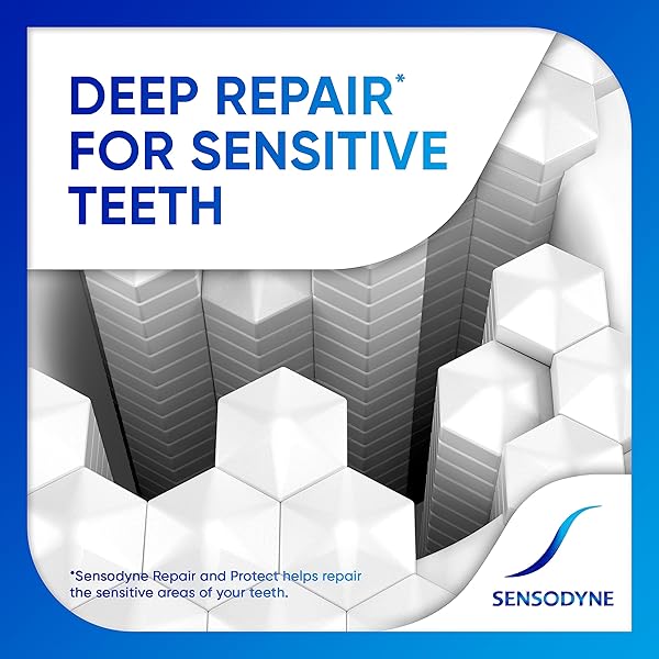 SENSODYNE REPAIR AND PROTECT WHITENING TOOTHPASTE, TOOTHPASTE FOR SENSITIVE TEETH AND CAVITY PREVENTION, 3.4 OZ (PACK OF 2)