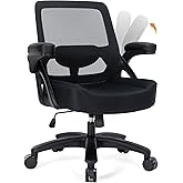 400lbs Big and Tall Office Chair with Wide Seat, Ergonomic Heavy Duty Desk Chair with Flip up Arms, Home Office Mesh Executive Computer Chair, Swivel Rolling Task Chairs for Big People
