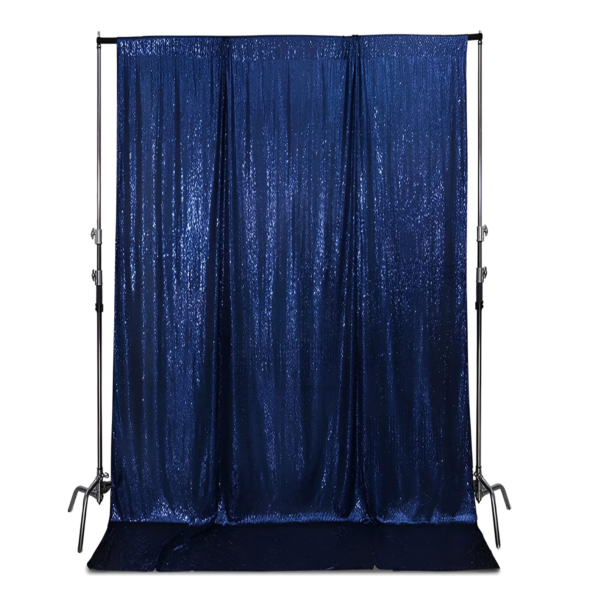Trimming Shop Navy Sequin Backdrop Curtain 4ft x 7ft Sparkling Glitter Backdrop High-Density Sequin Fabric, Photography Background for Weddings, Birthdays, Parties, Christmas & Event Decoration