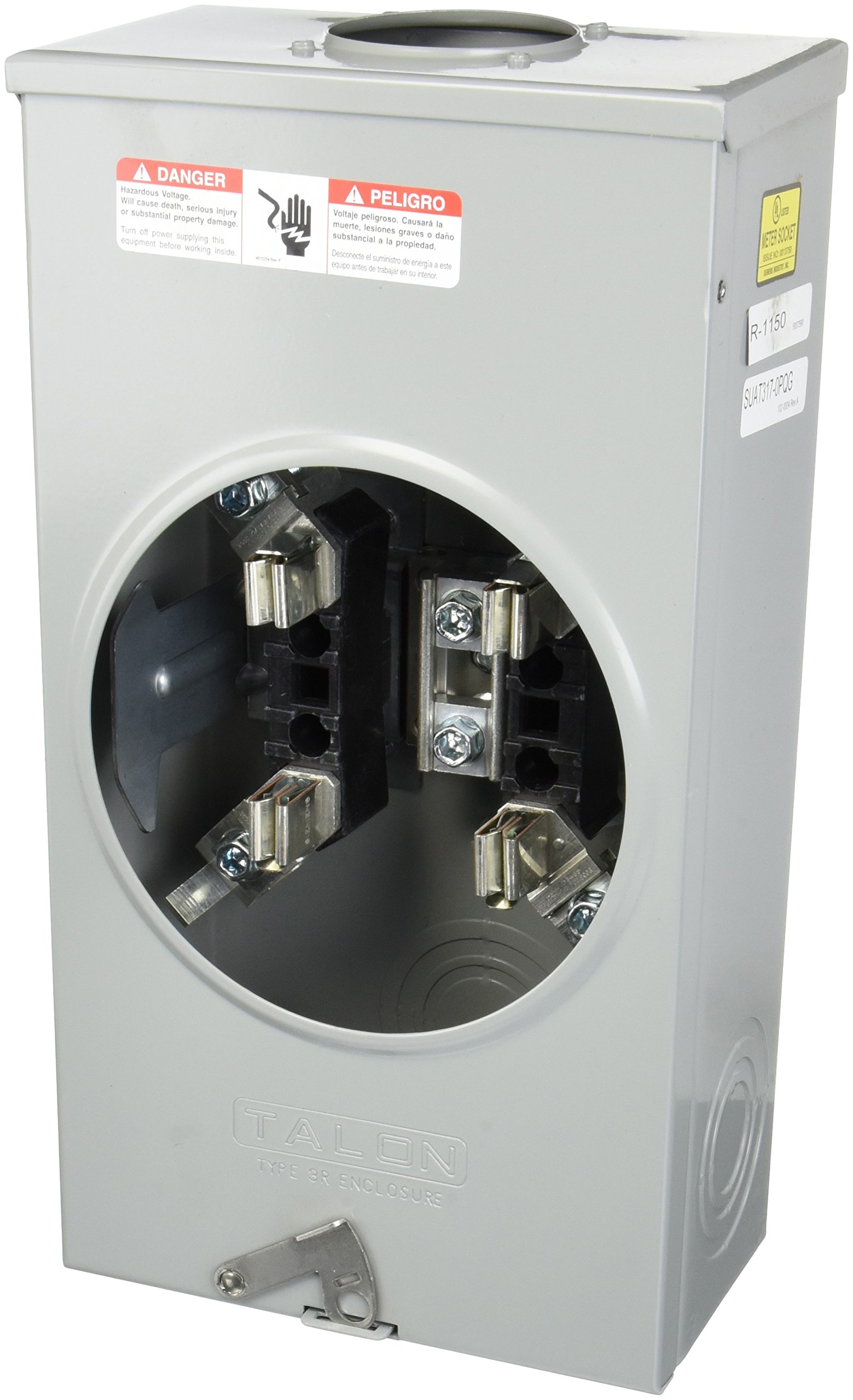 Siemens SUAT317-0PQG 200-Amp Overhead Feed Meter Socket with Ringless ...