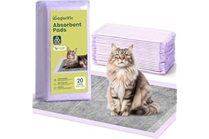 WAGORIFIC Cat Pads Refills for Tidy Cats Breeze Litter System - Super Absorbent 6-Layer Pads for Odor Control, Activated Carbon - 16.9" x 11.4" - Pack of 20 Litter Box Replacement Pads
