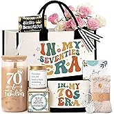 70th Birthday Gifts for Women, Unique 70 Year Old Birthday Gifts with Canvas Tote Bag, Fabulous 70th Birthday Ideas Basket for Mom Aunt Sister Friend Wife Aunt Grandma Her