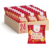 Fruit Jelly Candy, Dye Free Candy, Vegan Gummies, 24 Packs | Real Fruit Puree, Gelatin Free, Naturally Flavored, Chewy Candy