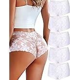 Take Talk Sexy Lace Underwear Panties Lingerie Gift for Women Wife 5 Pack Soft Cheeky Boy shorts Plus Size Underwear Women