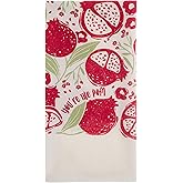 Karma, Fruit Basket Tea Towel - 100% Cotton Hand Towels for The Kitchen - Sweet Saying Home Decor - Pomegranate