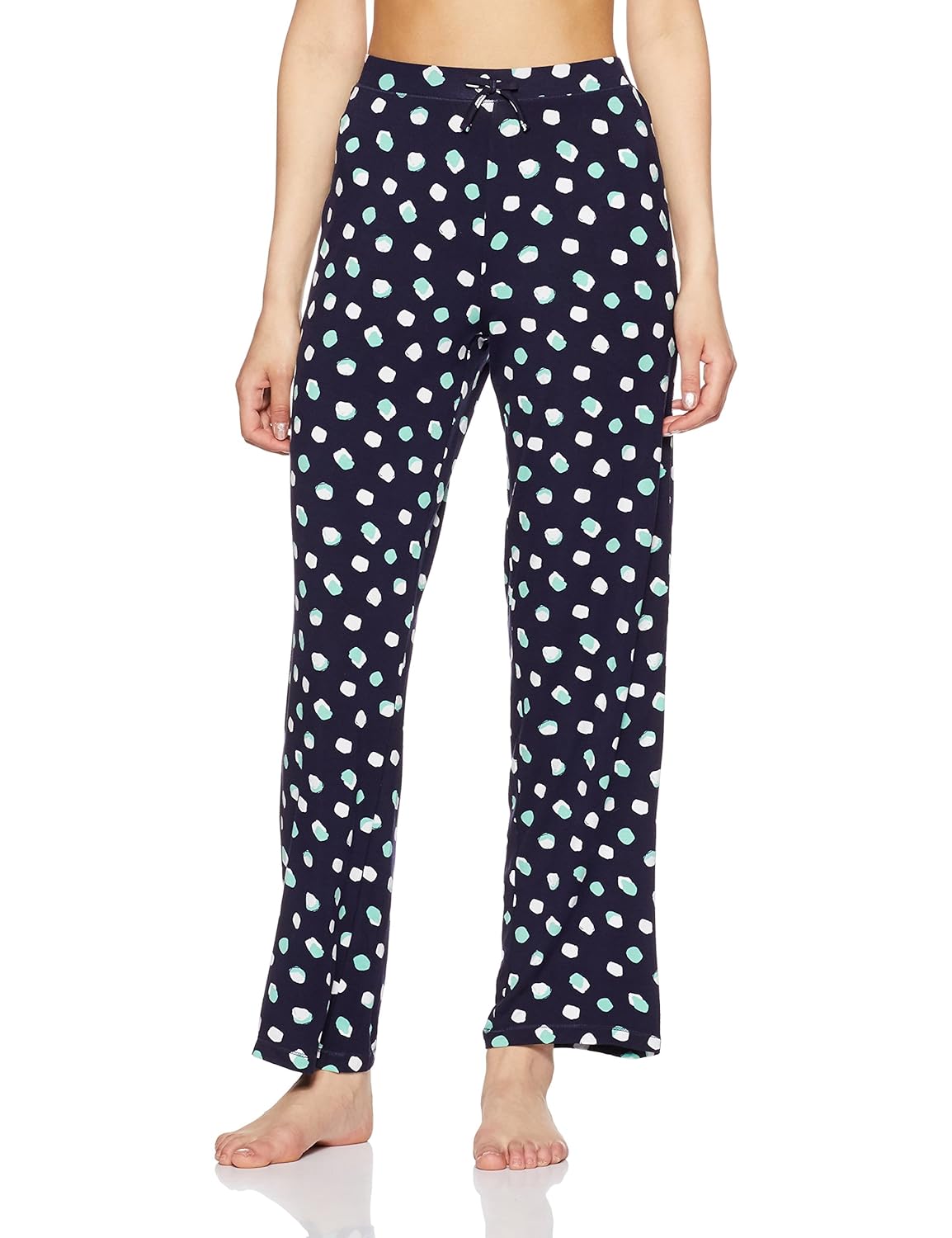 marks & spencer women's printed pyjama bottom (1276p_navy mix_m)