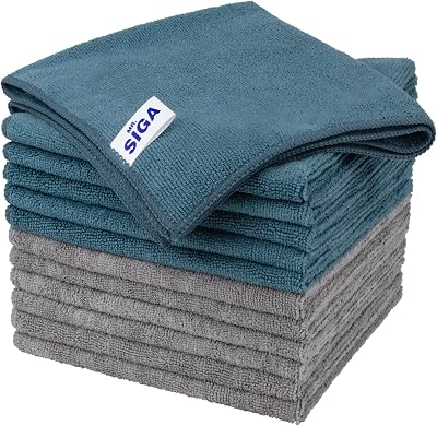 MR.SIGA Microfiber Cleaning Cloths Pack 12 15.7 x 15.7 inches