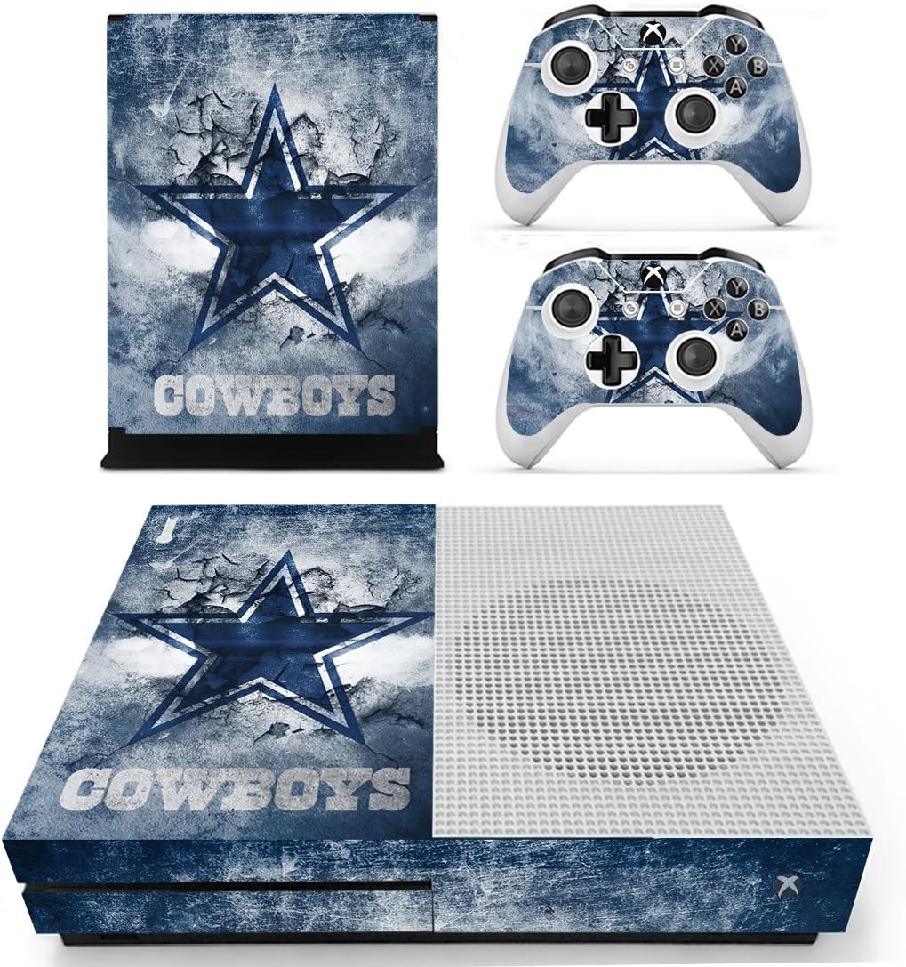 American Football World Sport Fan Exclusive XBOX ONE S Designer Skin Game Console System plus 2 Controller Decal Vinyl Protective Covers Stickers for Microsoft XBOX ONE SLIM (Dallas 2)