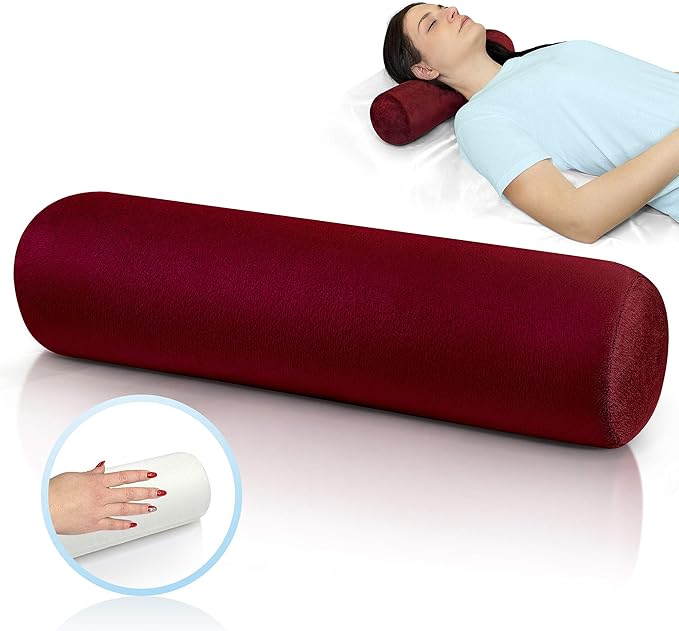 Cervical Neck Roll Pillow Cylinder Round Cushion Bolster Support for Sleeping Memory Foam Pillow