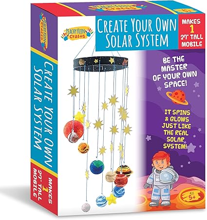Peachy Keen Crafts Diy Make Your Own Solar System Mobile Kit Complete Planet Model Set For Kids