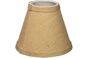 Urbanest Chandelier Lamp Shade 6-inch, Hardback, Clip On, Burlap