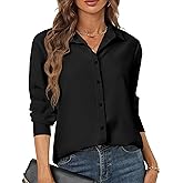 hearain Women's Button Down Shirts Long Sleeve Basic Classic Soft Shirt Collared Fashion Dressy Casual Blouses