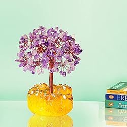 YATSKIA Amethyst Healing Crystals Copper Money Tree