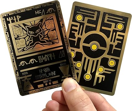Amazon Com Custom Gold Metal Card Ancient Mew Pokemon Card Toys Games