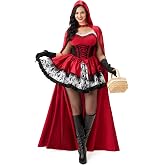 Spooktacular Creations Women Little Red Riding Hood Costume with Little Red Riding Hood Accessories for Halloween Costume