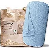 Mayfair Linen 100% Pure Cotton, Luxury King/Cal King Size Light Blue Blanket - Herringbone Pattern, Soft &Cozy Premium Fall Bed Blanket for All Seasons, 350GSM & 106x92 with Free Tote Bag