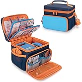Carrying Case Compatible with Yoto Player (3rd Generation), Card Holder Hold Up to 30 Cards, Travel Storage Bag for Bluetooth Audio Speaker & Headphone Accessories, Blue (Case Only) Patented Design
