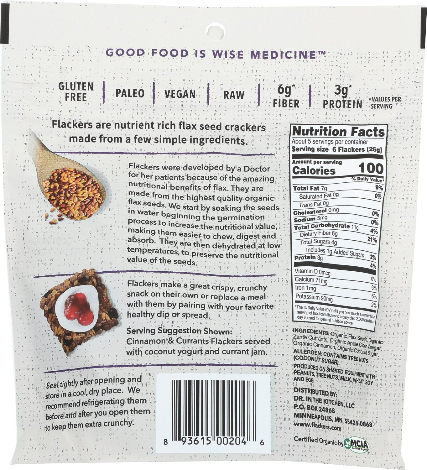 Doctor in the Kitchen Flackers Organic Flax Seed Crackers - Image 3