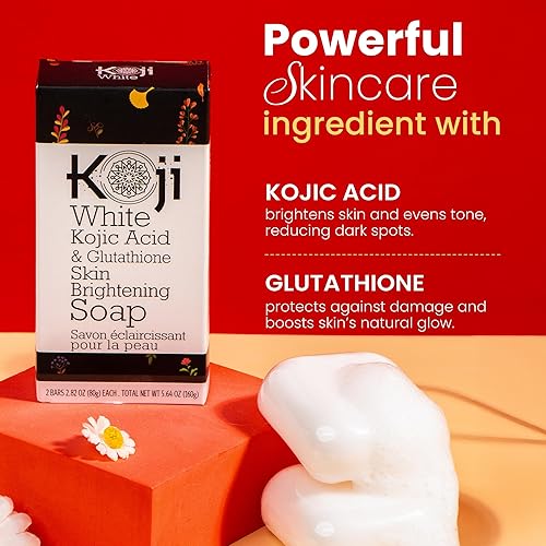 koji white kojic acid & glutathione skin brightening soap Koji White Kojic Acid & Glutathione Skin Brightening Soap for Body & Face  Exfoliating, Hydrating and