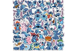 JJLIN 50Pcs Lilo & Stitch Stickers Waterproof Vinyl Stickers for Water Bottle Luggage Bike Car Decals (Stitch)