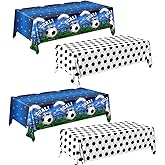 Gexlaju Soccer Tablecloth,4pcs Soccer Birthday Party Decorations,Plastic Rectangle Soccer Party Table Cloth for Soccer Party Decorations