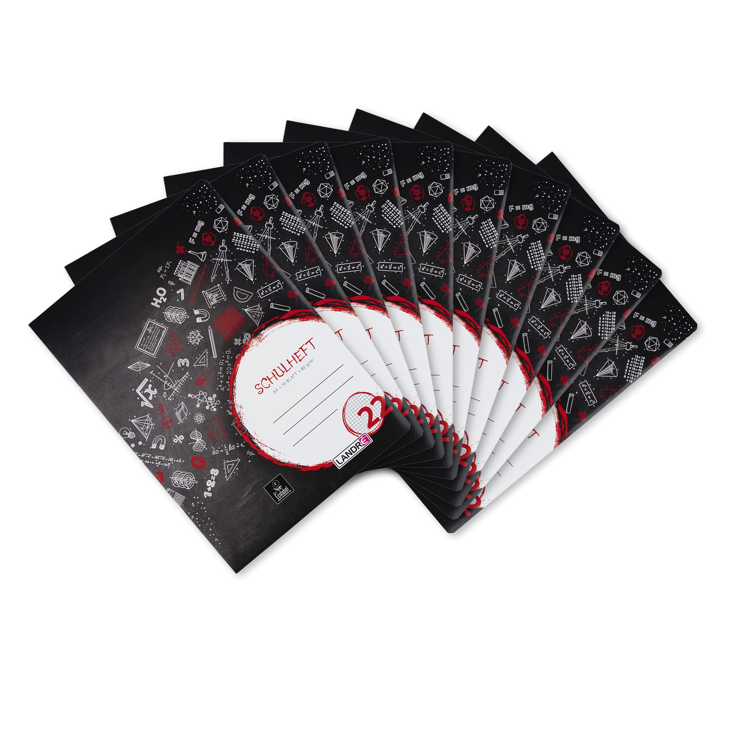 Landre Exercise Book A4 80 g/m² Wood- Writing Paper Pack of 10 16 Blatt