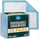 MED PRIDE Disposable Underpads 23'' X 36'' (25-Count) Incontinence Pads, Chux, Bed Covers, Puppy Training | Thick, Super Absorbent Protection for Kids, Adults, Elderly | Liquid, Urine, Accidents