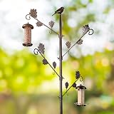 DIVCHI Bird Feeder Station Pole Hanging Feeding Station Metal Stand Garden Decor view 4