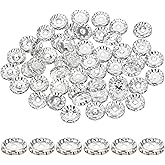 JIYIN Rhinestone Beads for Pens Making, 100 Pcs 12mm Bulk Beadable Spacer Beads Rhinestone Bead Glitter Wave Diamond Crystal Bead for DIY Pens Bracelet Jewelry Making Craft Supplies(Style2)