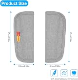 URAQT Car Seat Belt Pads 2 Pack Dark Grey Universal Harness Covers view 2