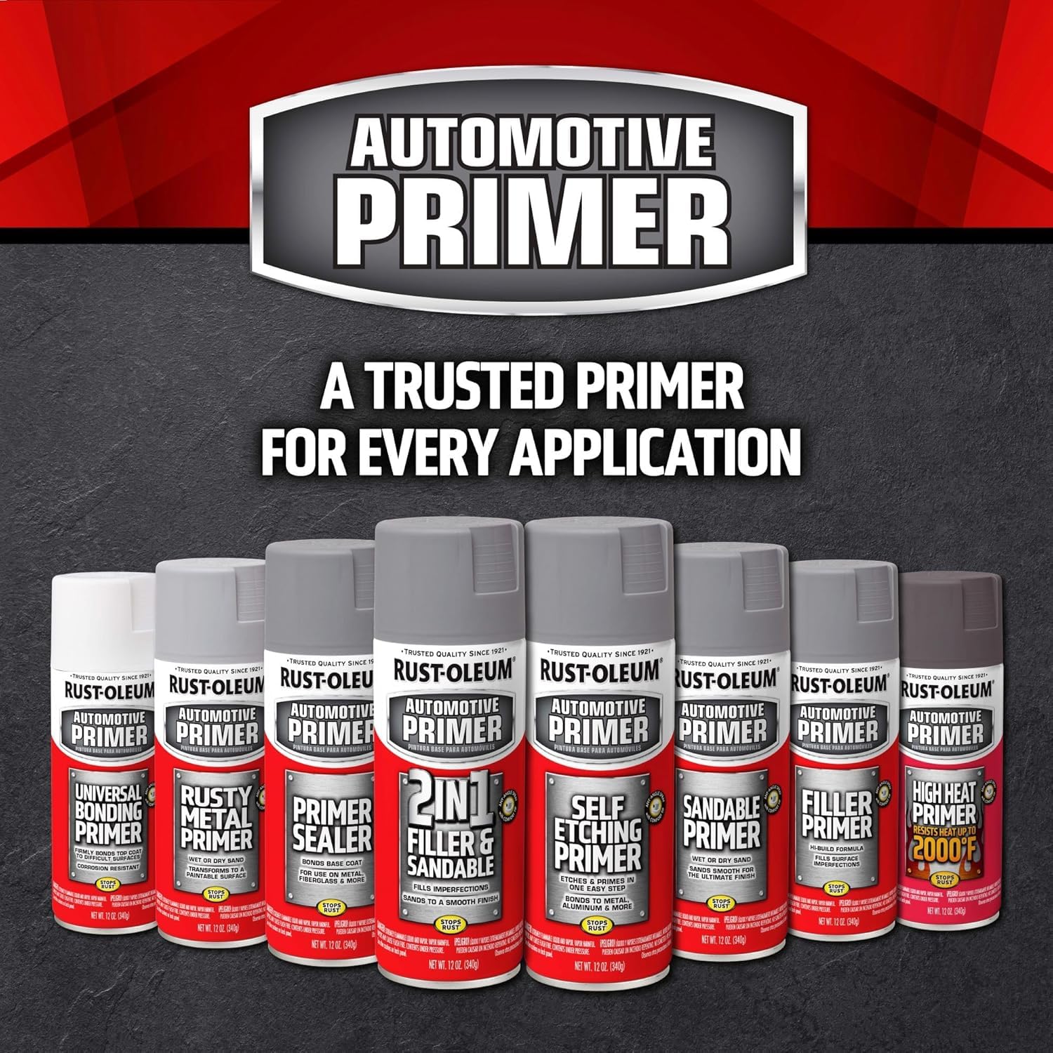 Rust-Oleum 249322 Automotive Self Etching Primer Spray, 12 oz, Matte Dark Green