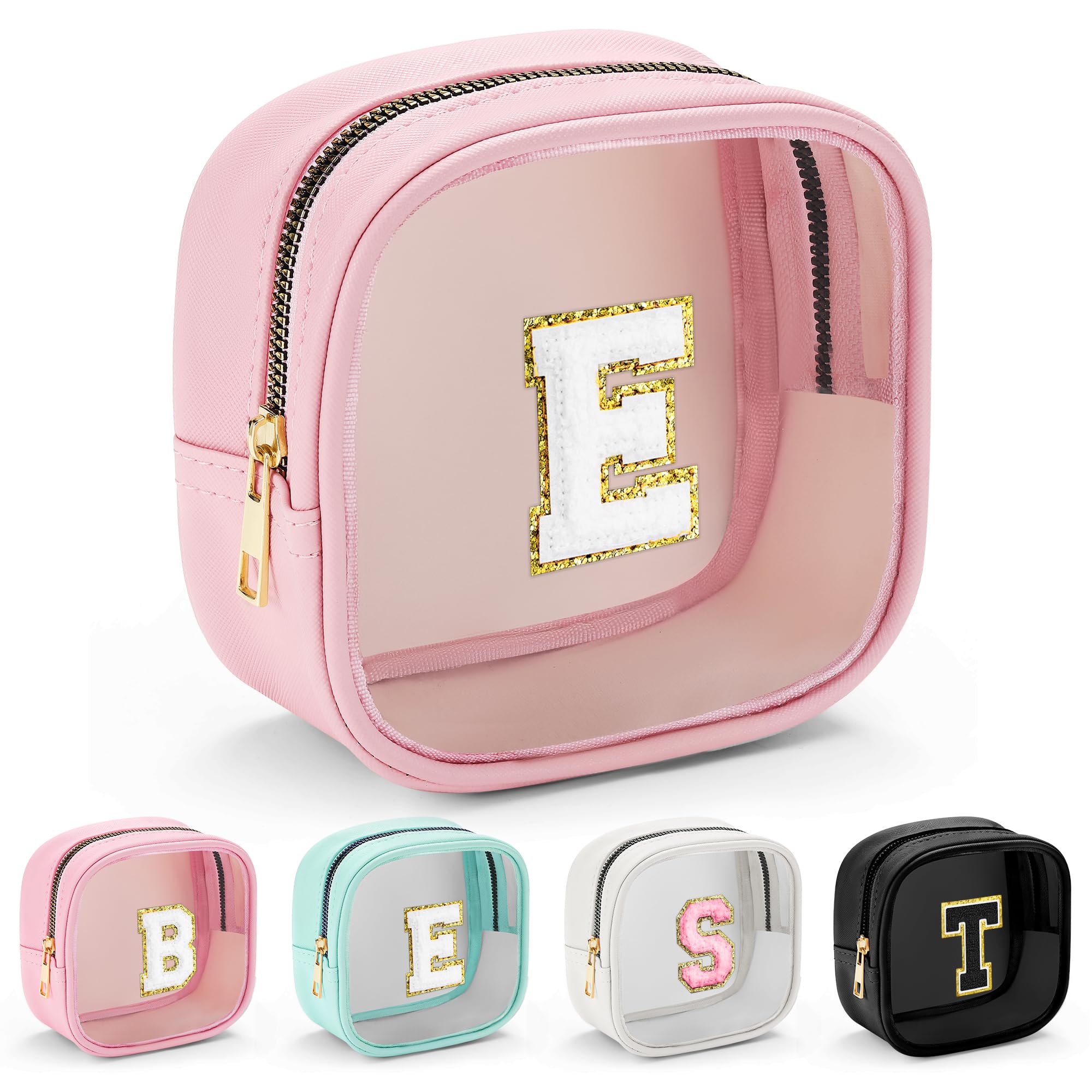 Photo 1 of YOOLIFE Mini Makeup Bag | Clear Makeup Bag Toiletry Case | Portable Make Up Organizer | Small Cosmetic Bag for Purse | Best Friend Birthday Gifts Teacher Daughter Gifts | Gifts for Girls | Pink E