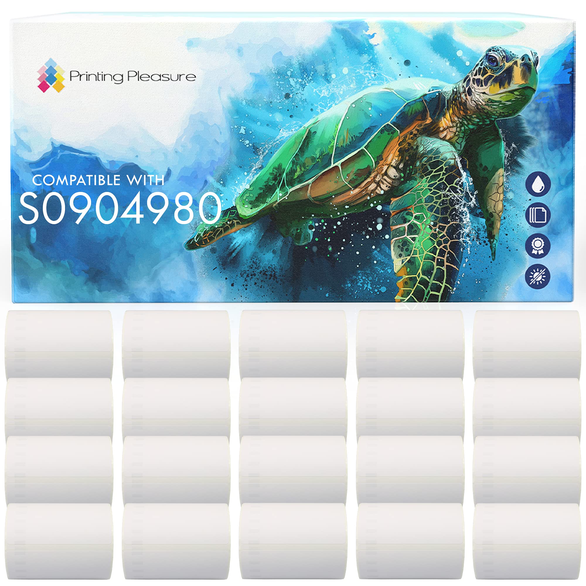 Printing Pleasure 20x Compatible with S0904980 104mm x 159mm Extra Large Shipping Permanent Labels (220 Labels per Roll) for LabelWriter 4XL Label Printers