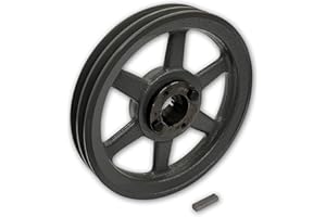 PRO-EDGE INDUSTRIAL PNEUMATICS AND CONTROLS Double Groove 9.25" Cast Iron Electric Motor " H " Pulley/Sheave, Bushing Included, for 3/8" and 1/2" Top Width 3L/A/AK/4L/4LK Section V Belt, 2 Groove (1-3/8" Shaft / 1.375 Bore, 2AK94H)