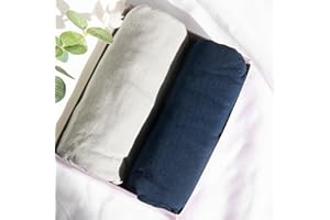 BILOBAN Bassinet Sheets Fit for Baby Delight and Koolerthings (3 in 1) Baby Bassinet,100% Cotton, 2 Pack, Ultra Soft Bassinet Sheet, Gray and Navy Blue