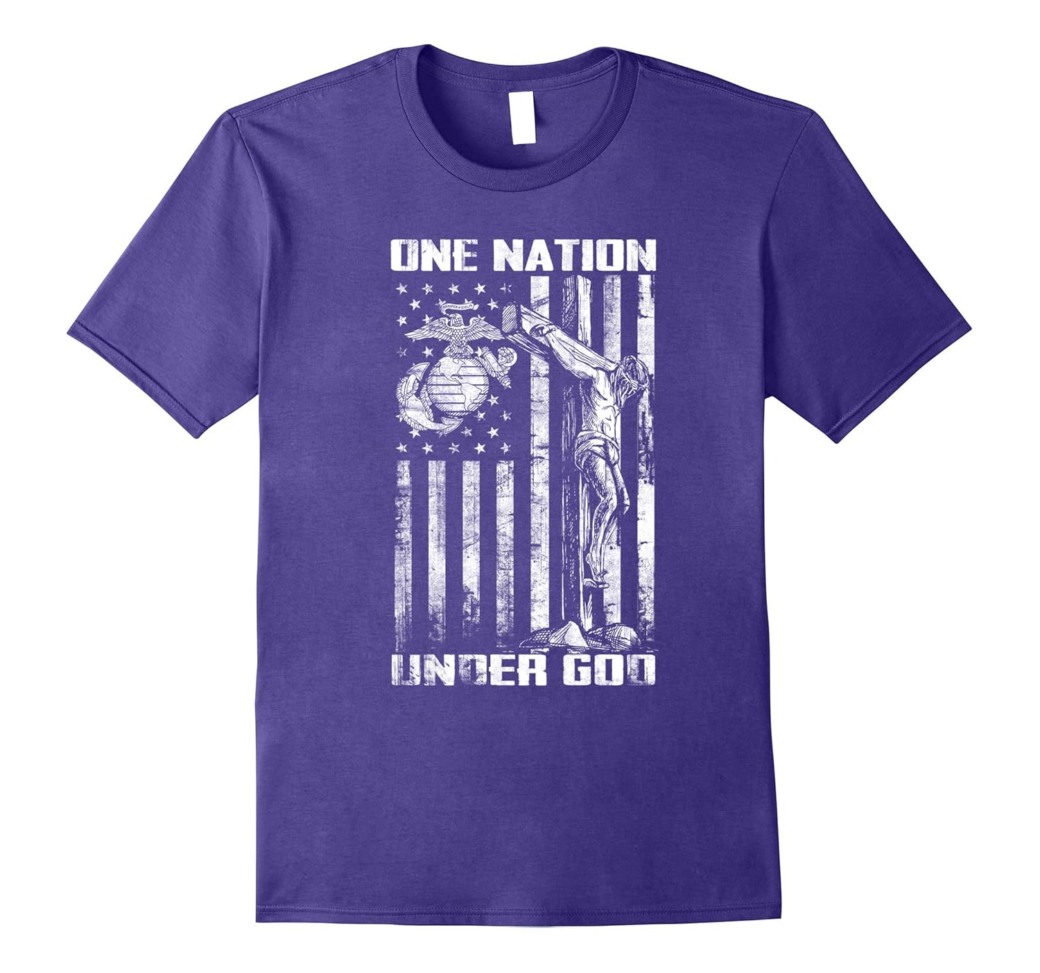 One Nation Under God Thin Blue Line T-Shirt-Rose