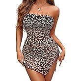 Avidlove Womens Mesh Dress Bodycon Mini Lingerie Dress Y2k Backless Tube Ruched Slit Dress Clubwear Outfits