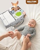 Maliton Nappy Caddy Newborn Diaper Organizer 15.3x9.3x7 in Grey view 4