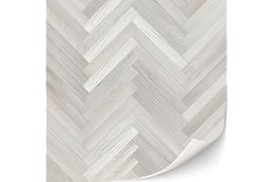 TEXTURKONTOR 3 Sheets Self-Adhesive Flooring for Dollhouse 1:12 Scale (White Oak Herringbone)