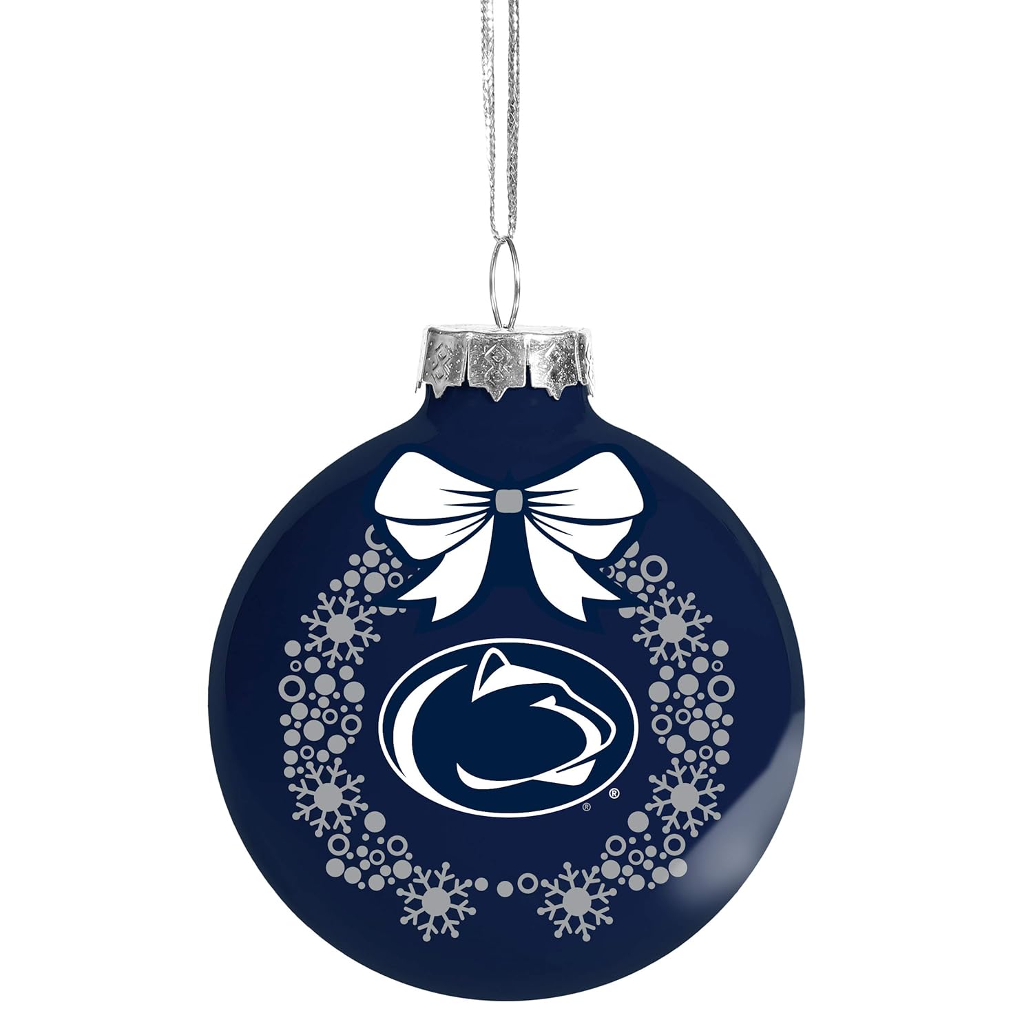 FOCO NCAA Wreath Glass Ball Christmas Tree Ornament 2 5 8