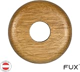 FUX 2 Radiator Pipe Covers 15mm Oak Single Collars Floor Rings view 3
