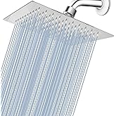 Voolan Rain Shower head, High Pressure Shower Head Made of 304 Stainless Steel, Relaxed Shower Experience Even at Low Water Flow and Pressure (8" Chrome)